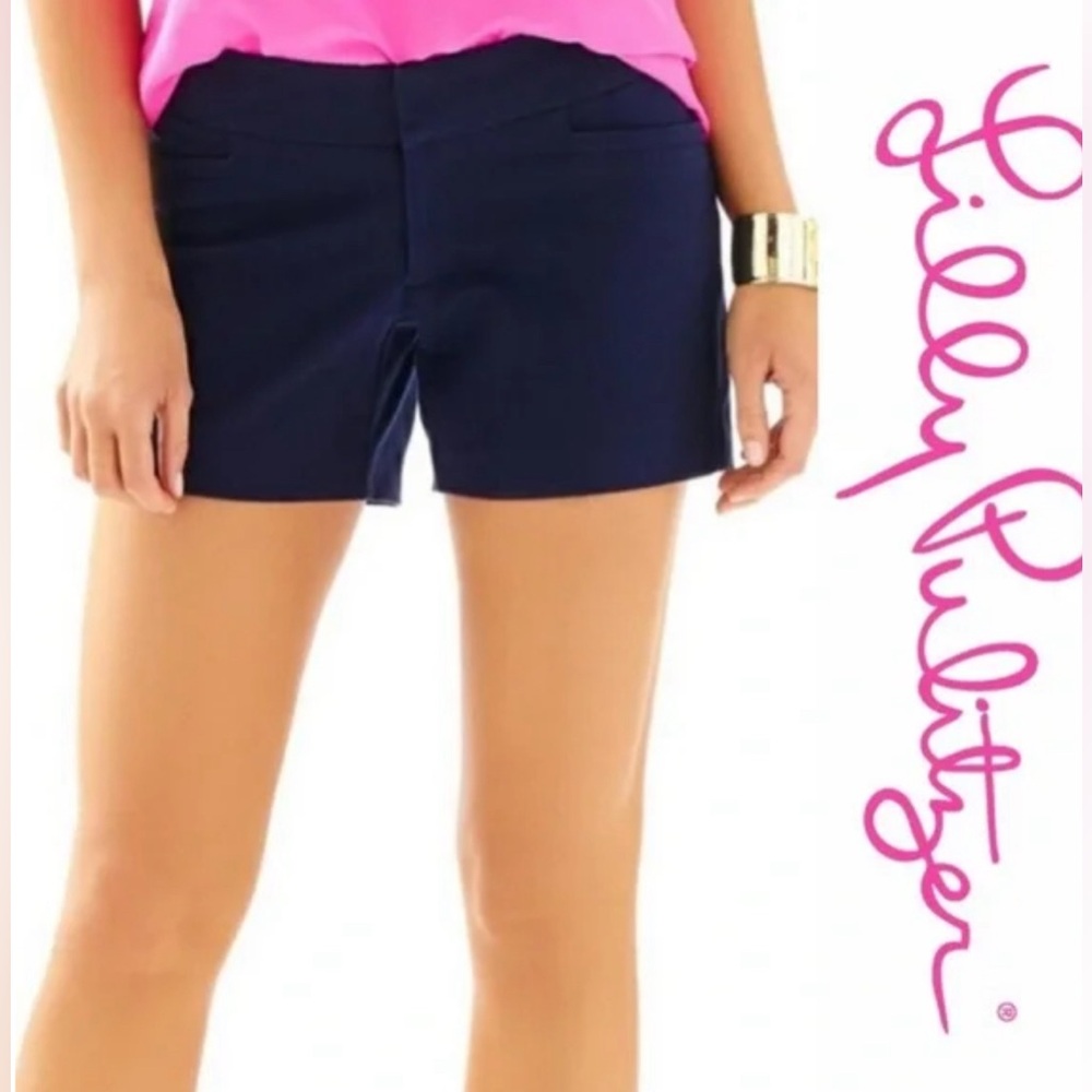 Lilly Pulitzer Women's Low Rise Solid Midnight Navy Blue Carina Shorts Size 4